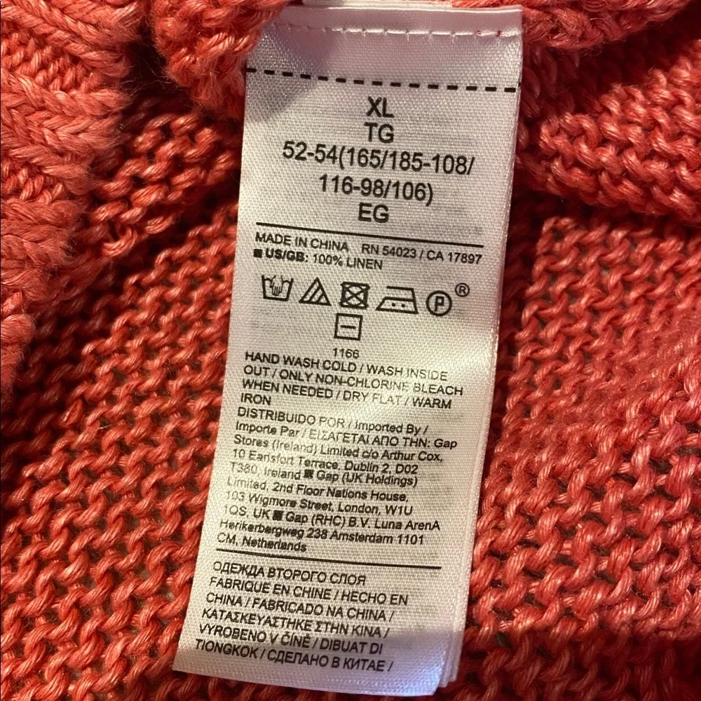 Banana Republic Inland 3 Gauge Linen Heavy Sweater Pacific Pink Size XL SU22